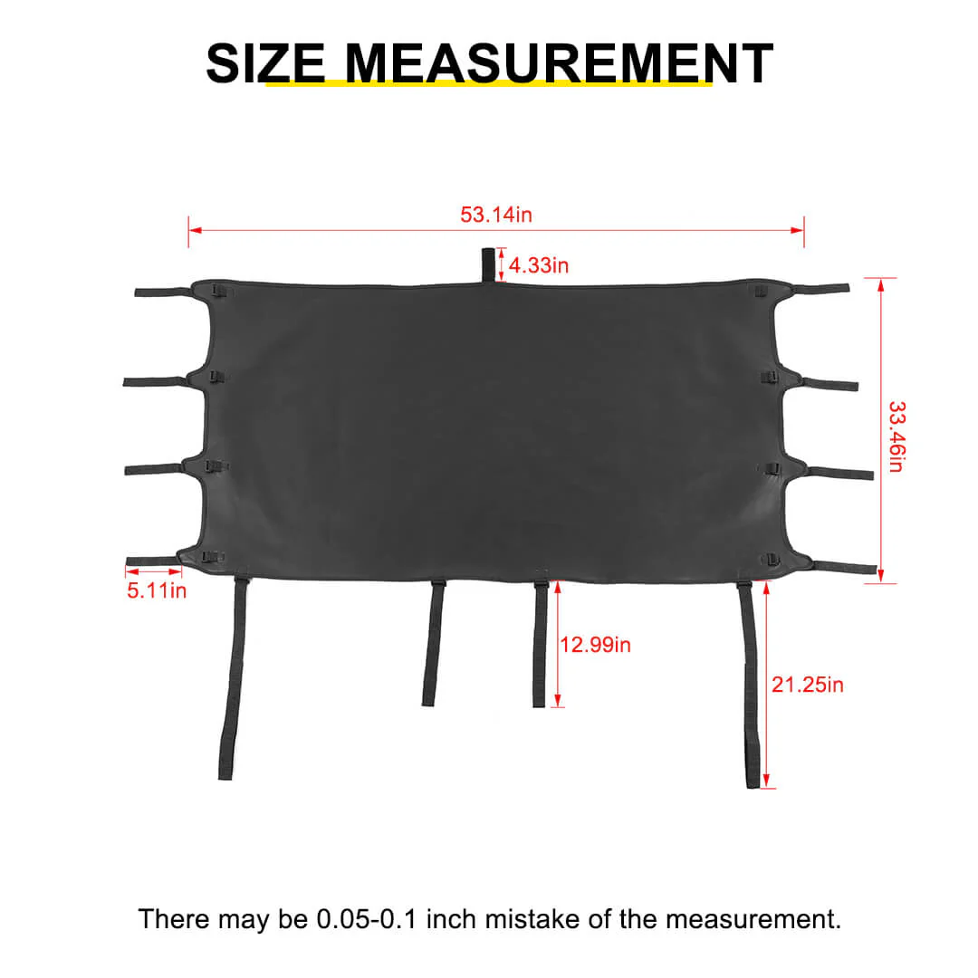 For 1997-2006 Jeep Wrangler TJ Car Top Roof Cover Soft Sunshade Leather Black - Image 9