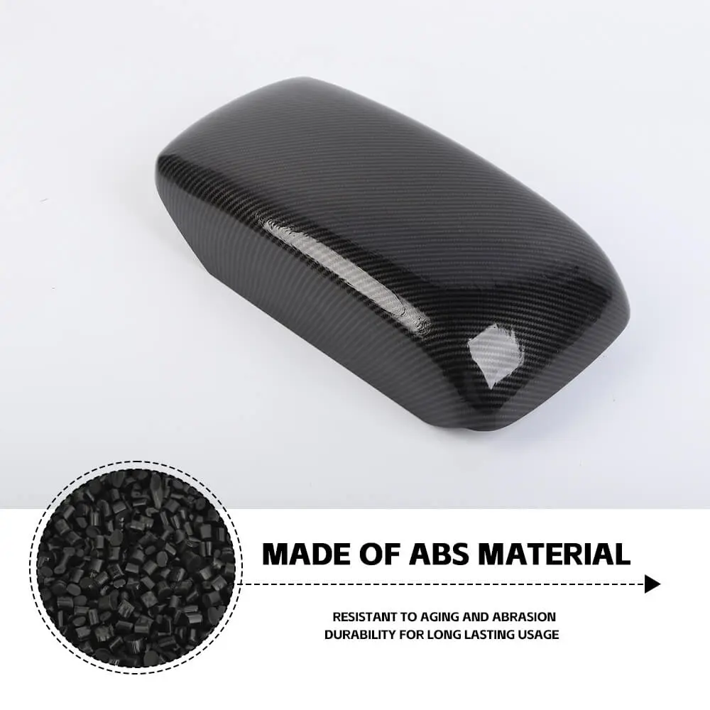 For 2011-2021 Jeep Grand Cherokee WK2 Black Carbon Fiber Central Armrest Box Panel Cover Trim - Image 6