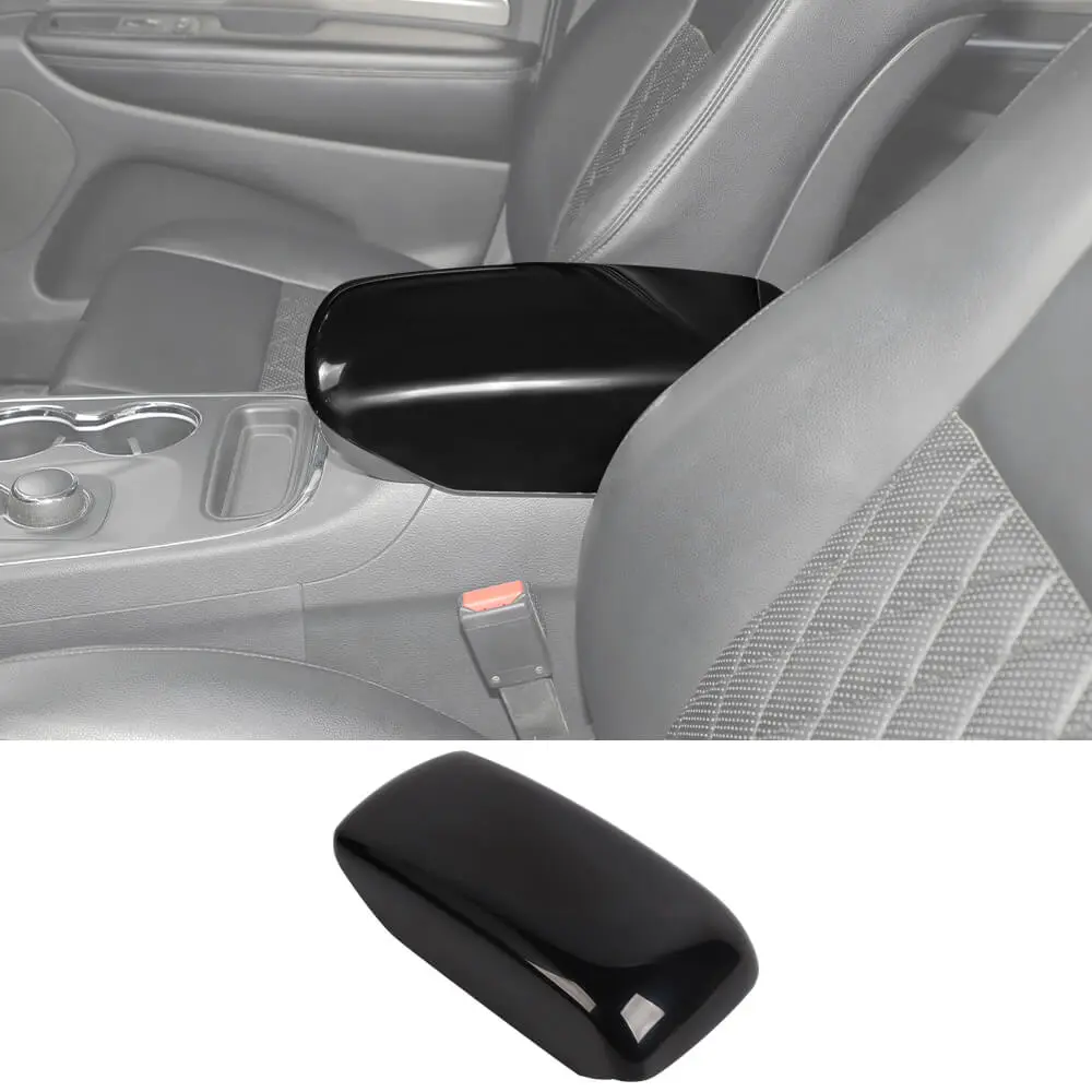 For 2011-2021 Jeep Grand Cherokee WK2 Black Carbon Fiber Central Armrest Box Panel Cover Trim - Image 8