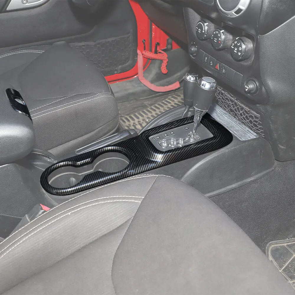 For 2011-2018 Jeep Wrangler JK JKU Cup Holder Panel & Armrest Storage Central Key Cover Trim - Image 3