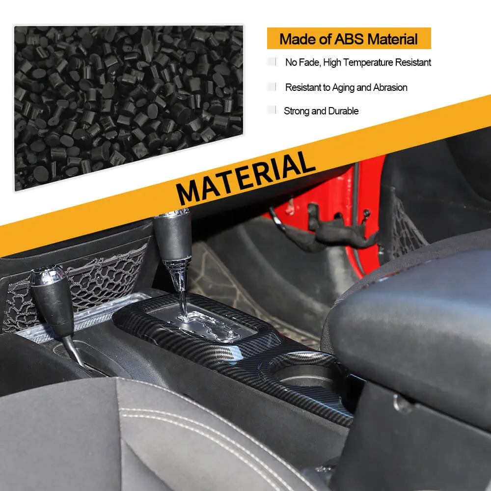 For 2011-2018 Jeep Wrangler JK JKU Cup Holder Panel & Armrest Storage Central Key Cover Trim - Image 6