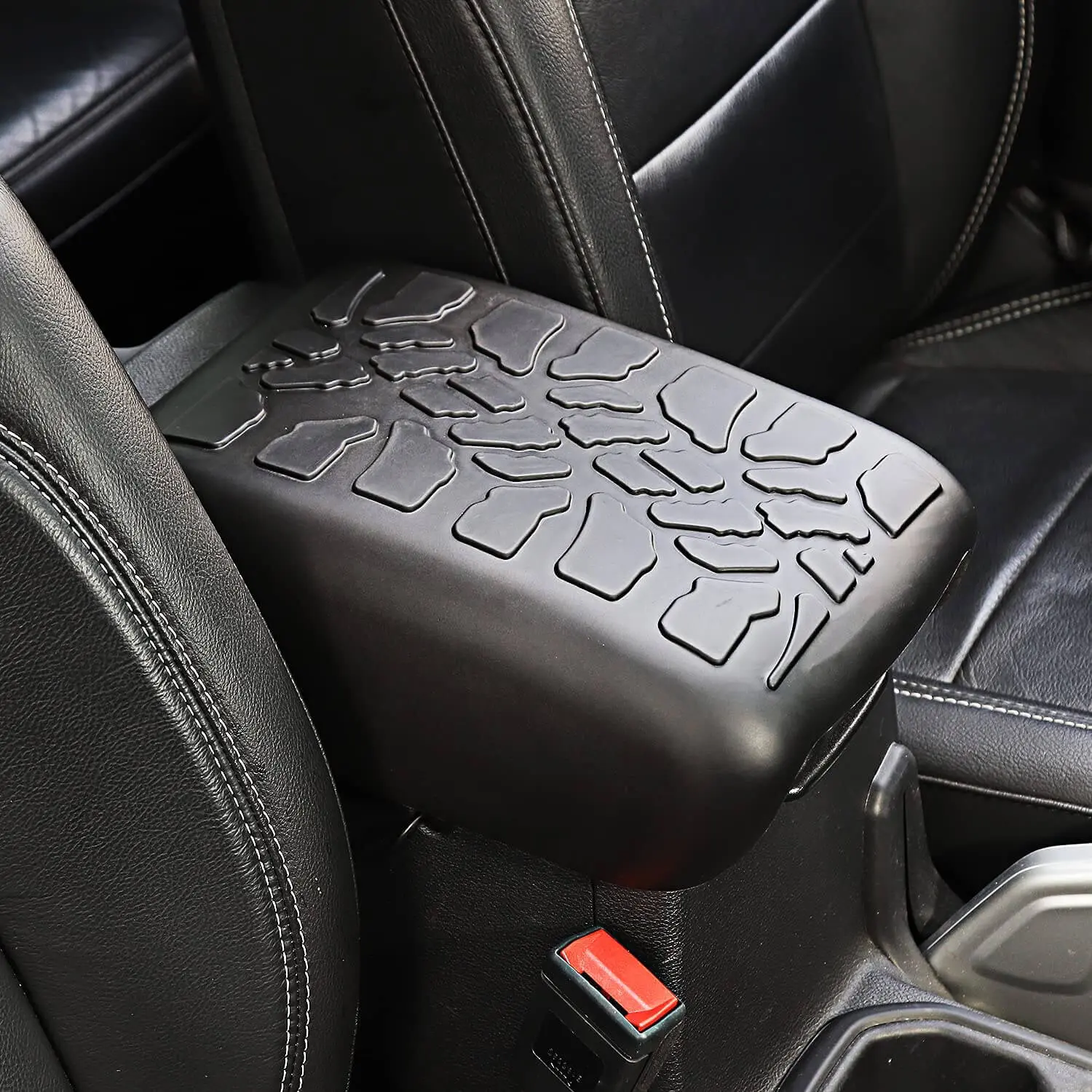 For 2018+ Jeep Wrangler JL JLU/JT Center Console Armrest Box Pad Cover Crack Pattern Surface Waterproof Rubber Anti Scratches - Image 3