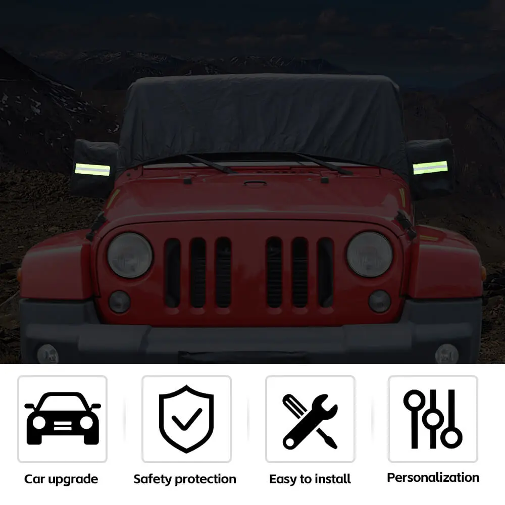 For 2007+ Jeep Wrangler JKU JLU 4Door Black Outdoor Waterproof Cab Car Cover - Image 5