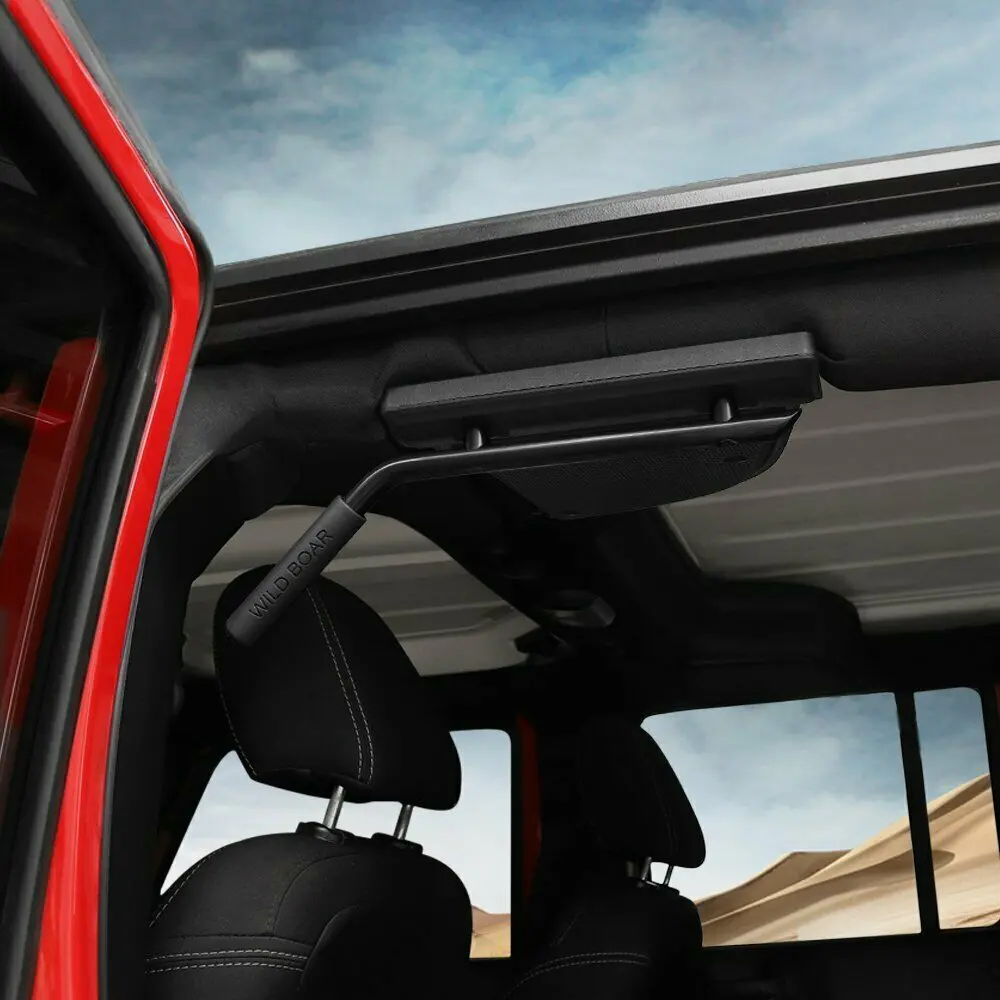 For 2007-2018 Jeep Wrangler JKU 4-Door Black Rear Grab Handles Roll Bar(Aluminum Alloy) - Image 3