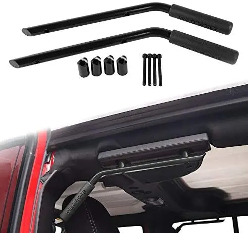 For 2007-2018 Jeep Wrangler JKU 4-Door Black Rear Grab Handles Roll Bar(Aluminum Alloy) - Image 6