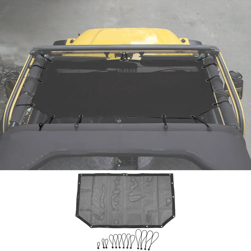 For 1997-2006 Jeep Wrangler TJ Half-Length Mesh Bikini Top Sunshade – UV Protection Soft Roof Cover