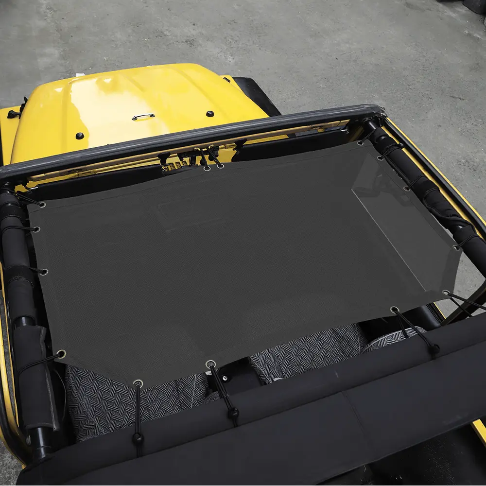 For 1997-2006 Jeep Wrangler TJ Half-Length Mesh Bikini Top Sunshade – UV Protection Soft Roof Cover - Image 3