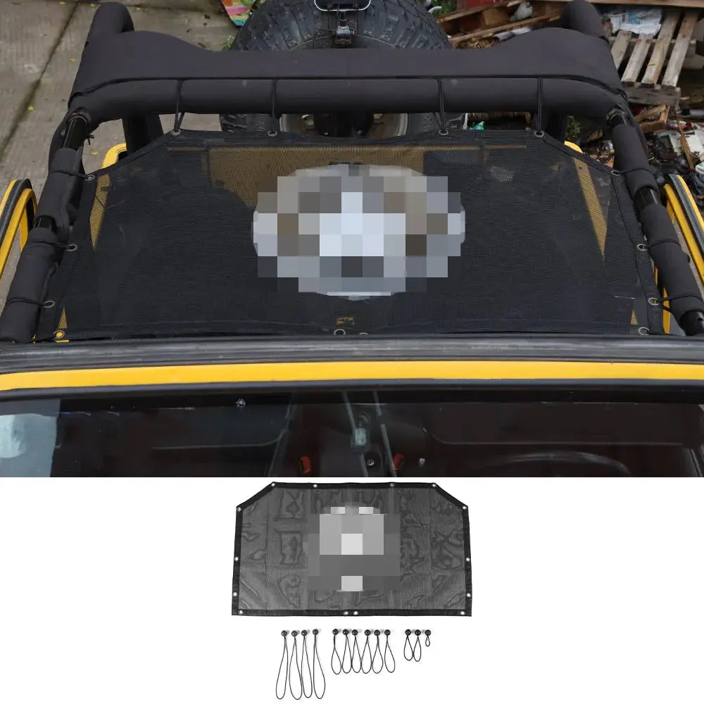 For 1997-2006 Jeep Wrangler TJ Half-Length Mesh Bikini Top Sunshade – UV Protection Soft Roof Cover - Image 8