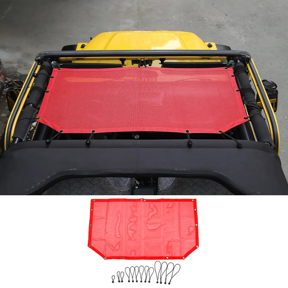 For 1997-2006 Jeep Wrangler TJ Half-Length Mesh Bikini Top Sunshade – UV Protection Soft Roof Cover - Image 9