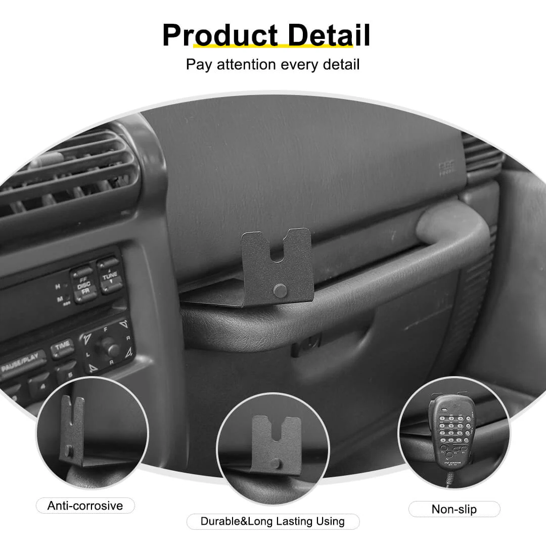 For 1996-2010 Jeep Wrangler TJ/JK CB Radio Microphone Mount Holder - Image 7