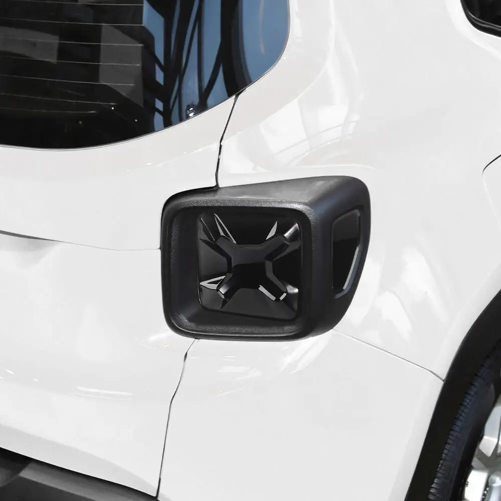 For 2015+ Jeep Renegade Smoked Rear Tail Light Guards Trim Cover Blackened - Image 4
