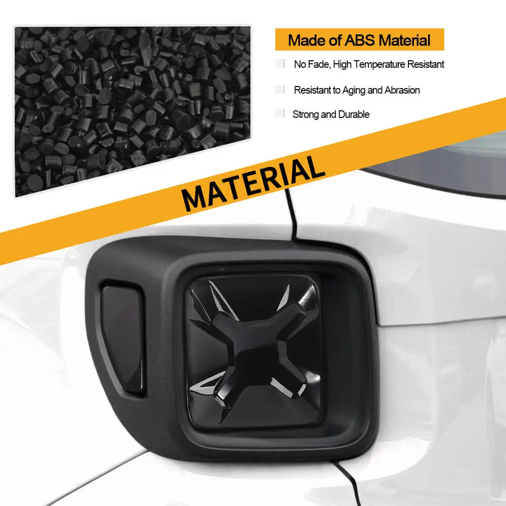 For 2015+ Jeep Renegade Smoked Rear Tail Light Guards Trim Cover Blackened - Image 5