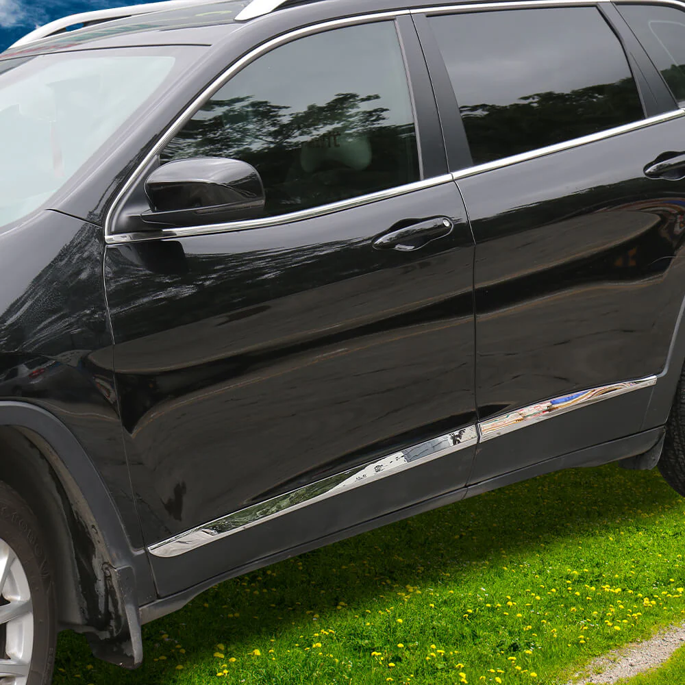 For 2014+ Jeep Cherokee Body Side Door Molding Strip Trim - Image 2