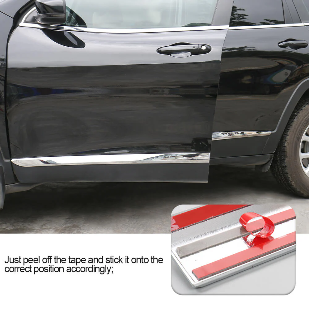For 2014+ Jeep Cherokee Body Side Door Molding Strip Trim - Image 4