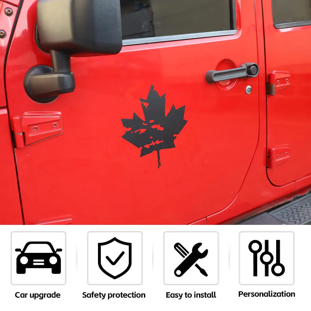 For Jeep Wrangler CJ YJ TJ JK JL JT Canadian Maple Leaf Decal Sticker - Image 6