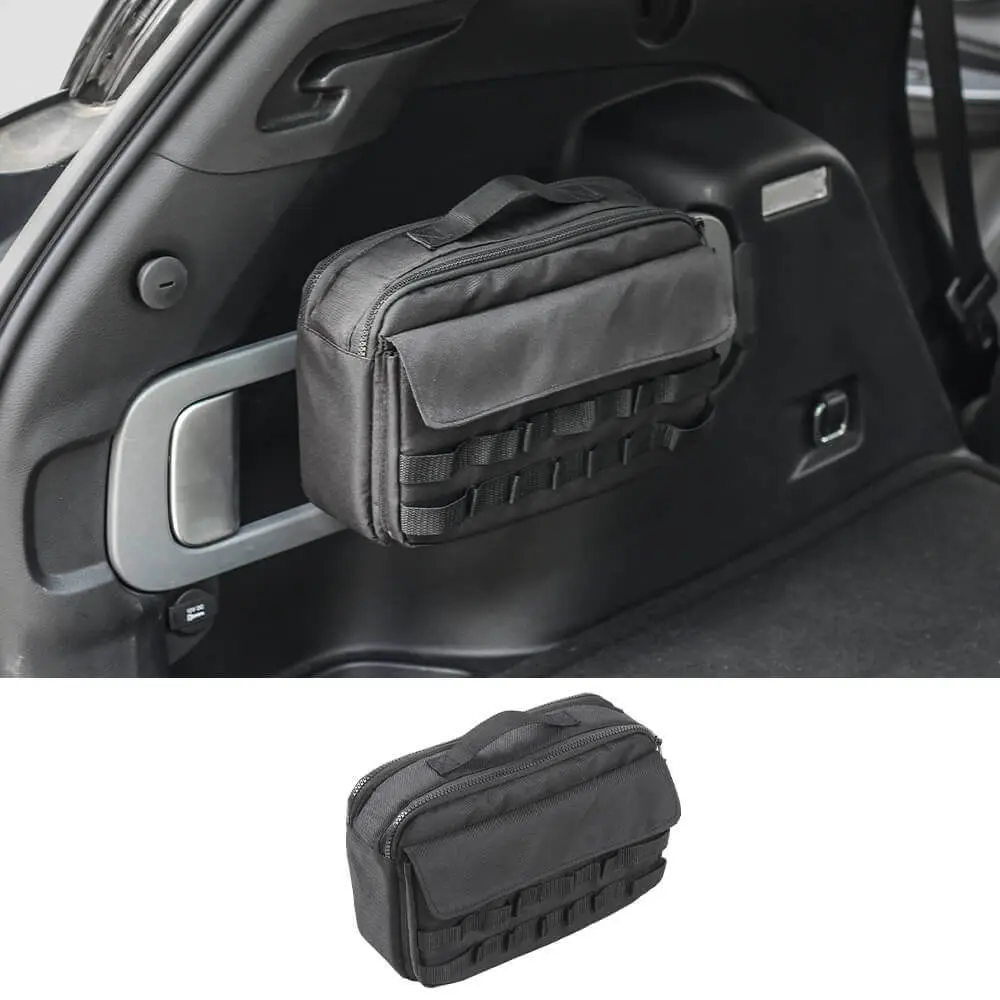 For Jeep Cherokee & Wrangler JL JK TJ JT Trunk Canvas Storage Bag Tool Kit & Cargo Organizer Saddlebag