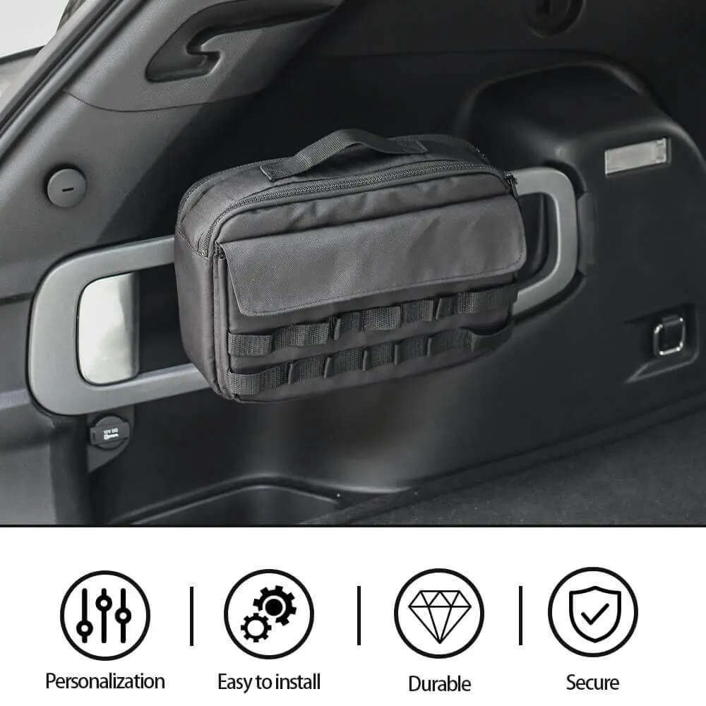For Jeep Cherokee & Wrangler JL JK TJ JT Trunk Canvas Storage Bag Tool Kit & Cargo Organizer Saddlebag - Image 4