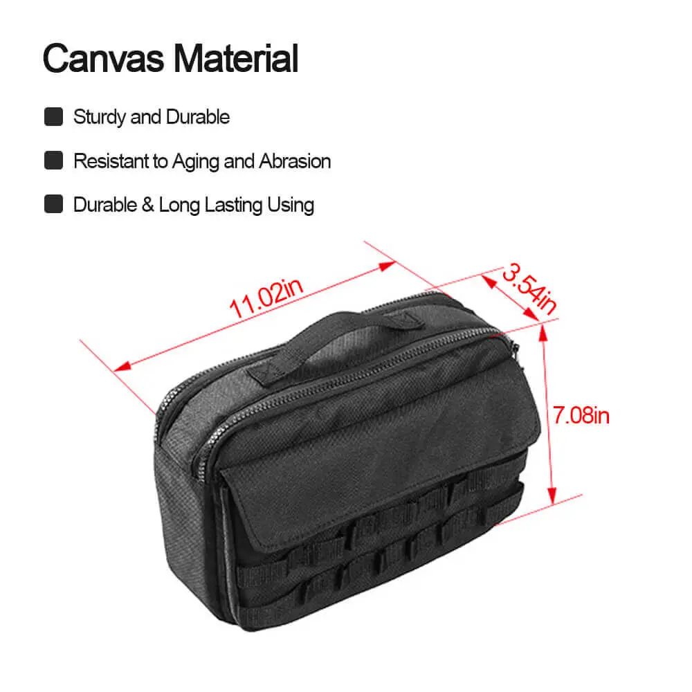 For Jeep Cherokee & Wrangler JL JK TJ JT Trunk Canvas Storage Bag Tool Kit & Cargo Organizer Saddlebag - Image 6