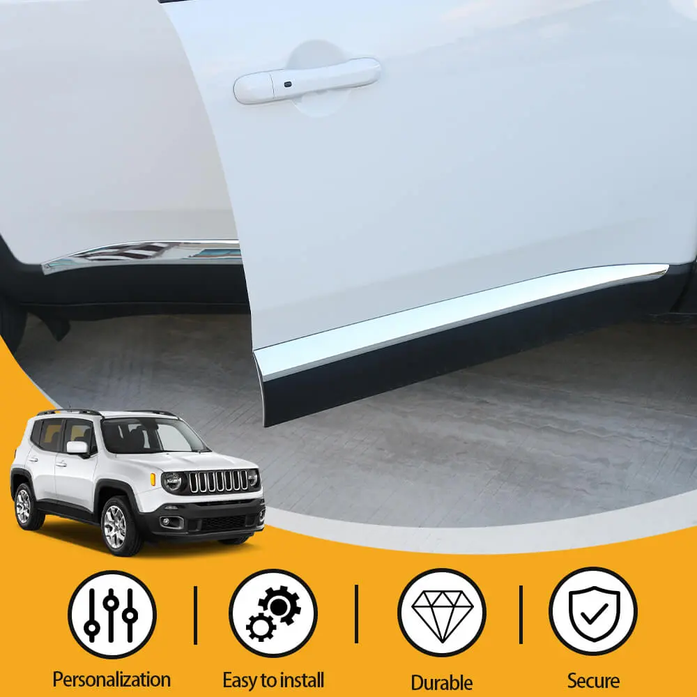 For 2015+ Jeep Renegade Car Body Door Side Molding Trim - Image 6