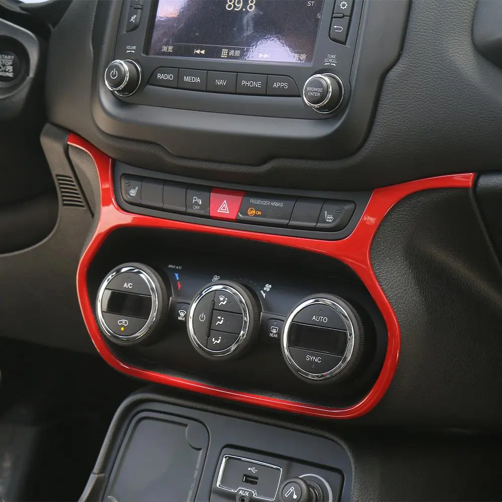 For 2015-2017 Jeep Renegade Car Center Control Air Condition Switch Frame Cover Trim - Image 3