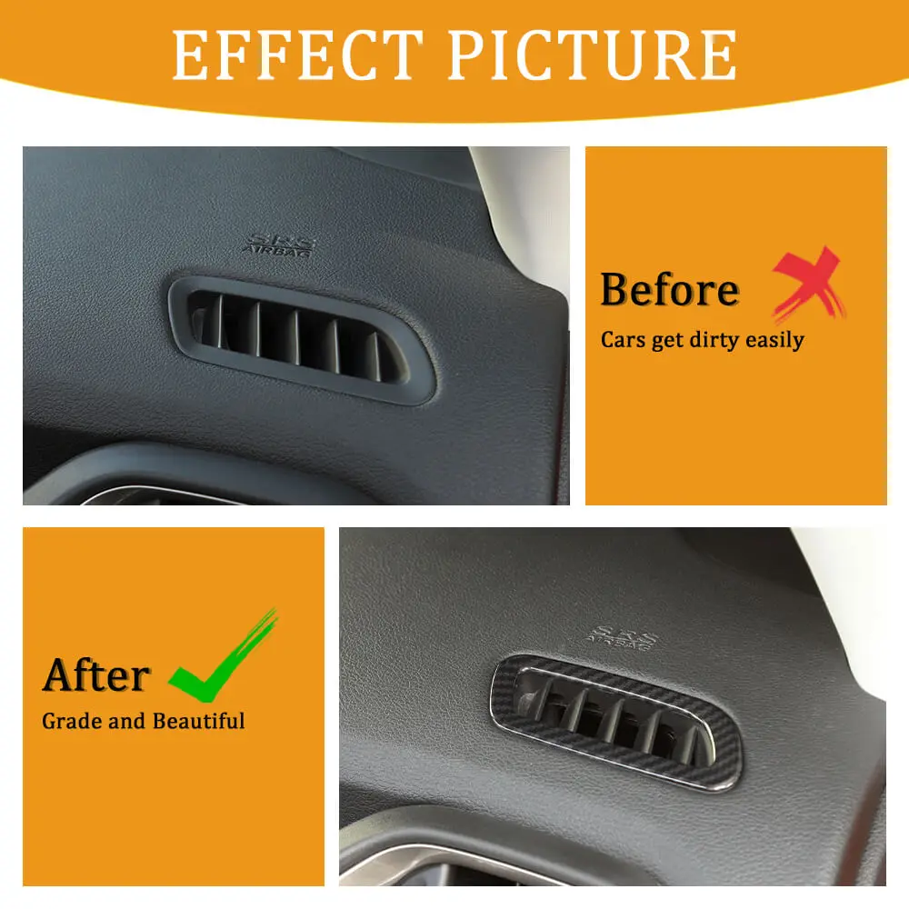 For 2015+ Jeep Renegade Dashboard Front Air Vent Outlet Ring Cover Trim - Image 2