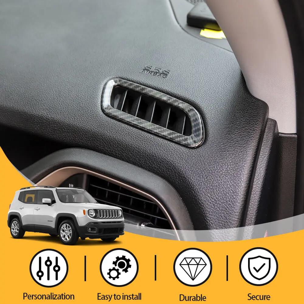 For 2015+ Jeep Renegade Dashboard Front Air Vent Outlet Ring Cover Trim - Image 5