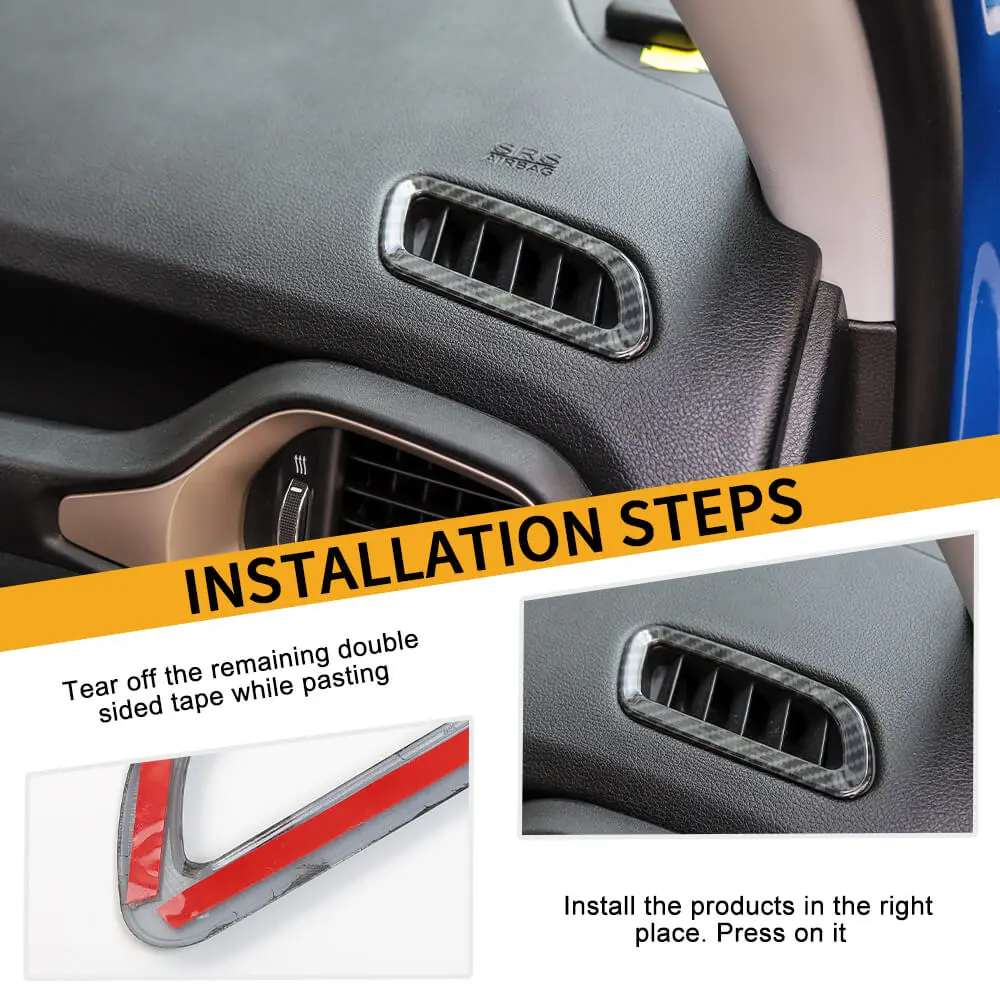 For 2015+ Jeep Renegade Dashboard Front Air Vent Outlet Ring Cover Trim - Image 6