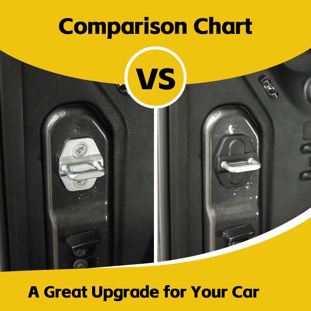 For 2018+ Jeep Wrangler JL 2-Door Car Door Lock Latch Protect Cover Trim - Image 2