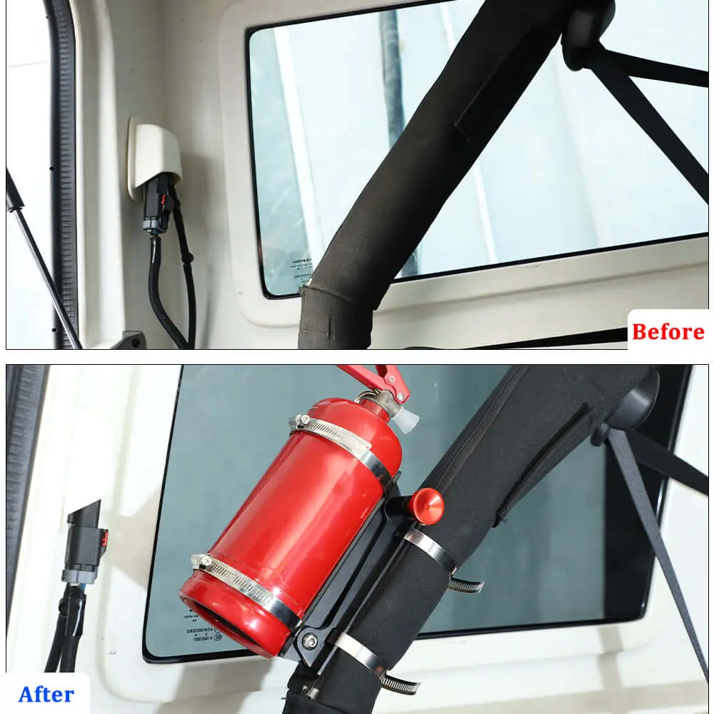 For Jeep Wrangler JK JL TJ Fire Extinguisher Holder Mount Bracket Adjustable - Image 2
