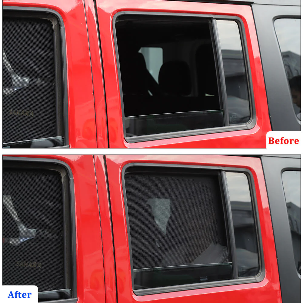 For 2007-2018 Jeep Wrangler JK Car Front & Rear Window SunShade Bug Insect Screen Mesh 4pcs - Image 2
