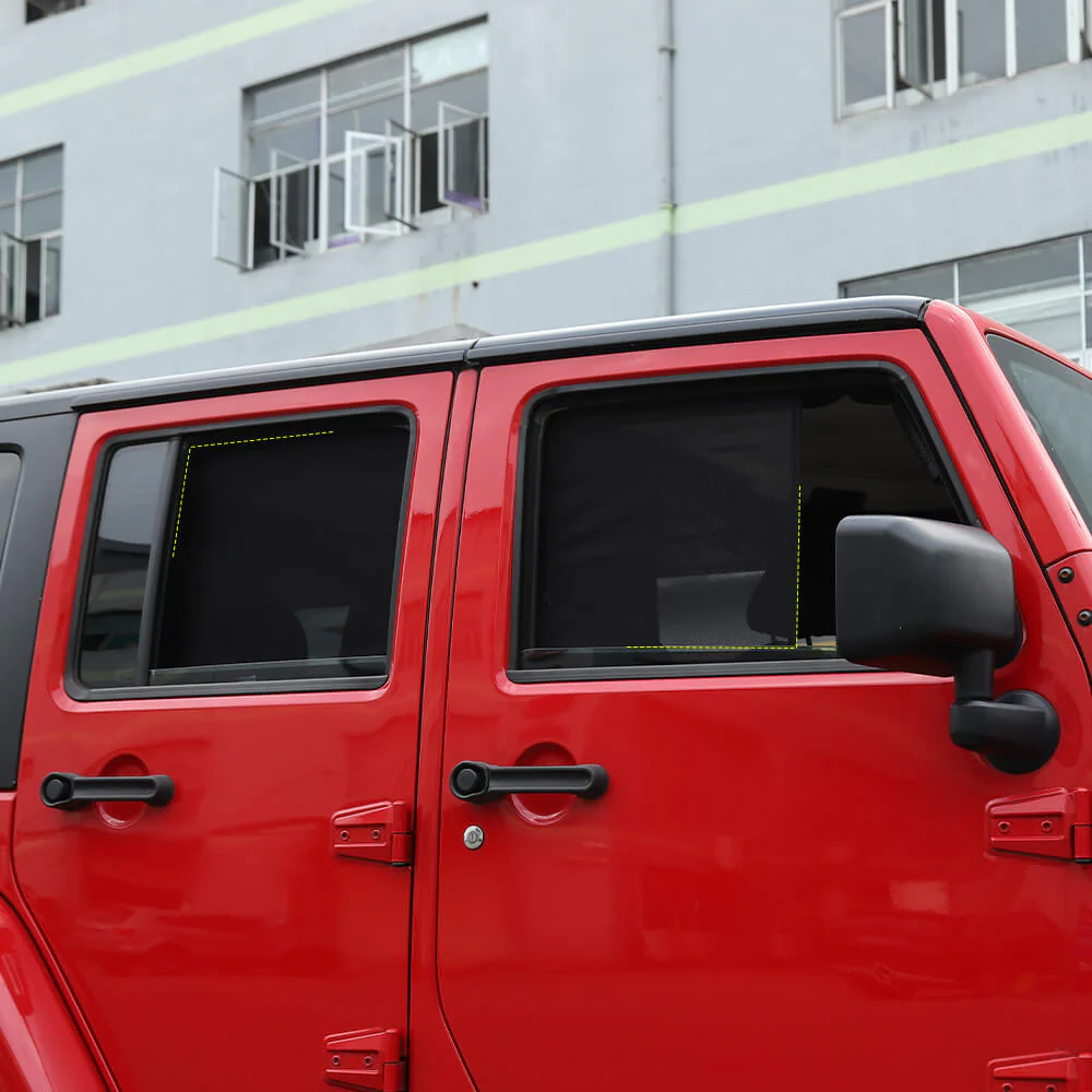 For 2007-2018 Jeep Wrangler JK Car Front & Rear Window SunShade Bug Insect Screen Mesh 4pcs - Image 4