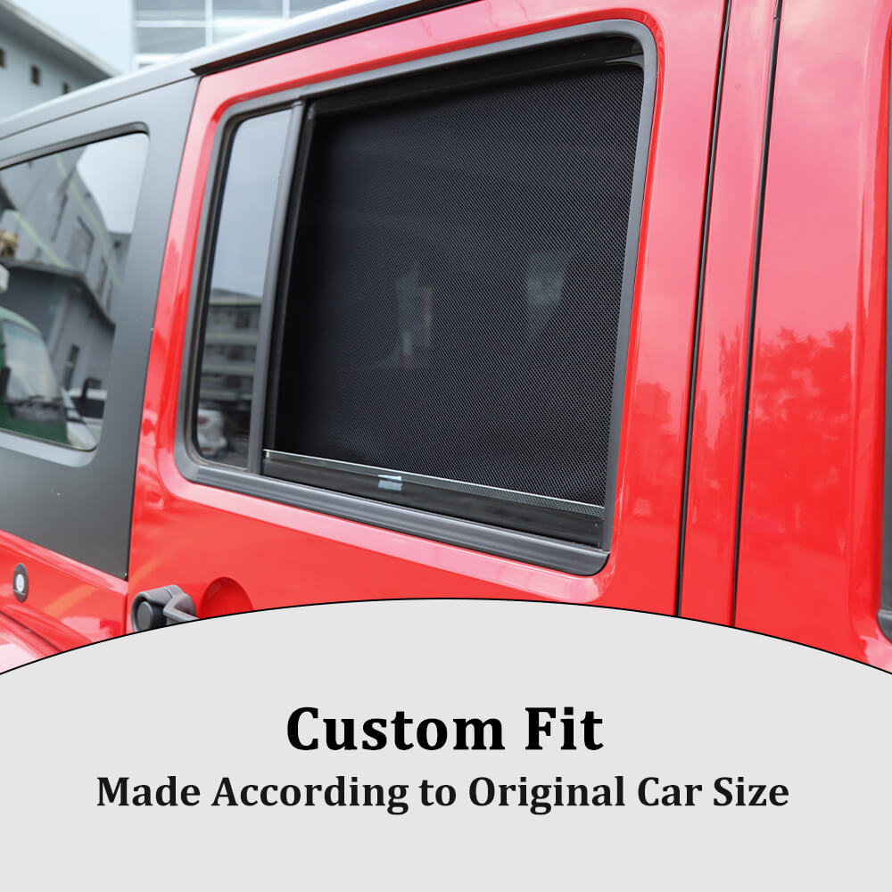 For 2007-2018 Jeep Wrangler JK Car Front & Rear Window SunShade Bug Insect Screen Mesh 4pcs - Image 5