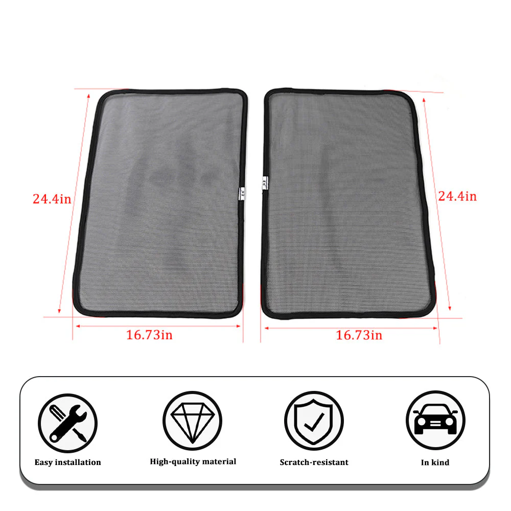 For 2007-2018 Jeep Wrangler JK Rear Window SunShade Bug Insect Screen Mesh 2pcs - Image 5