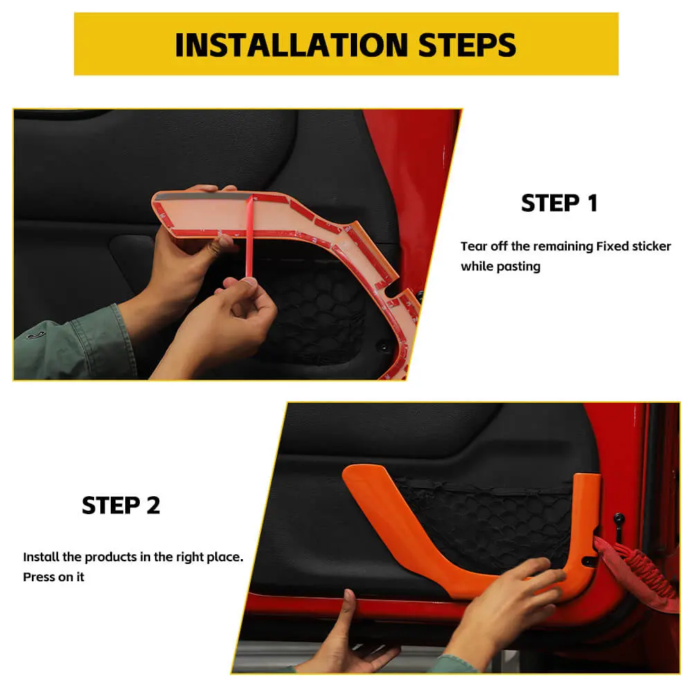 For 2011-2018 Jeep Wrangler JK 2Door Car Inner Door Net Bag Frame Trim - Image 6