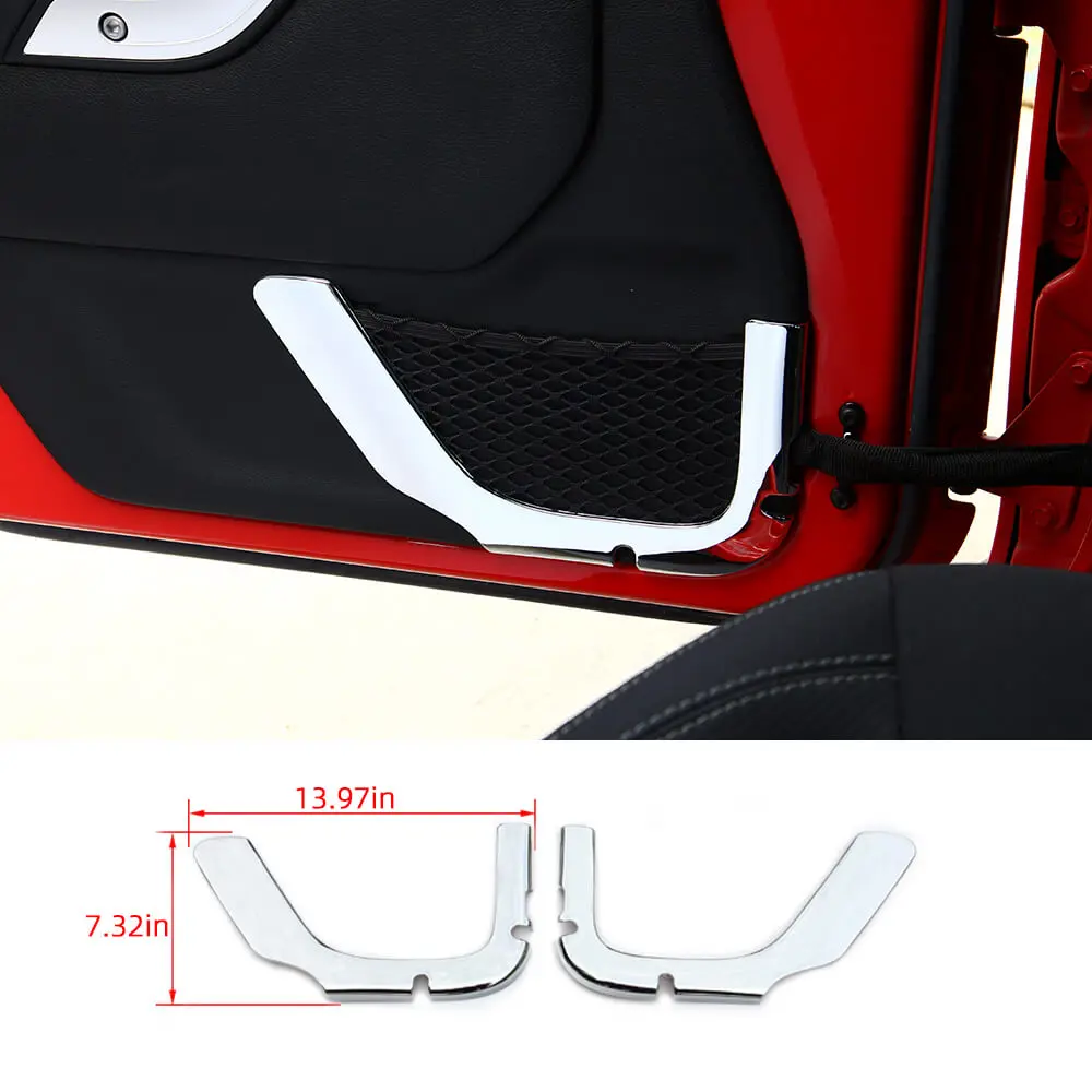 For 2011-2018 Jeep Wrangler JK 2Door Car Inner Door Net Bag Frame Trim - Image 9