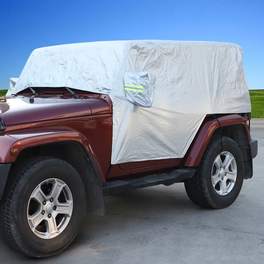 For Jeep Wrangler JK JL 2Door Car Rain Snow Cover Windproof Dustproof UV Protection Sunshade - Image 4