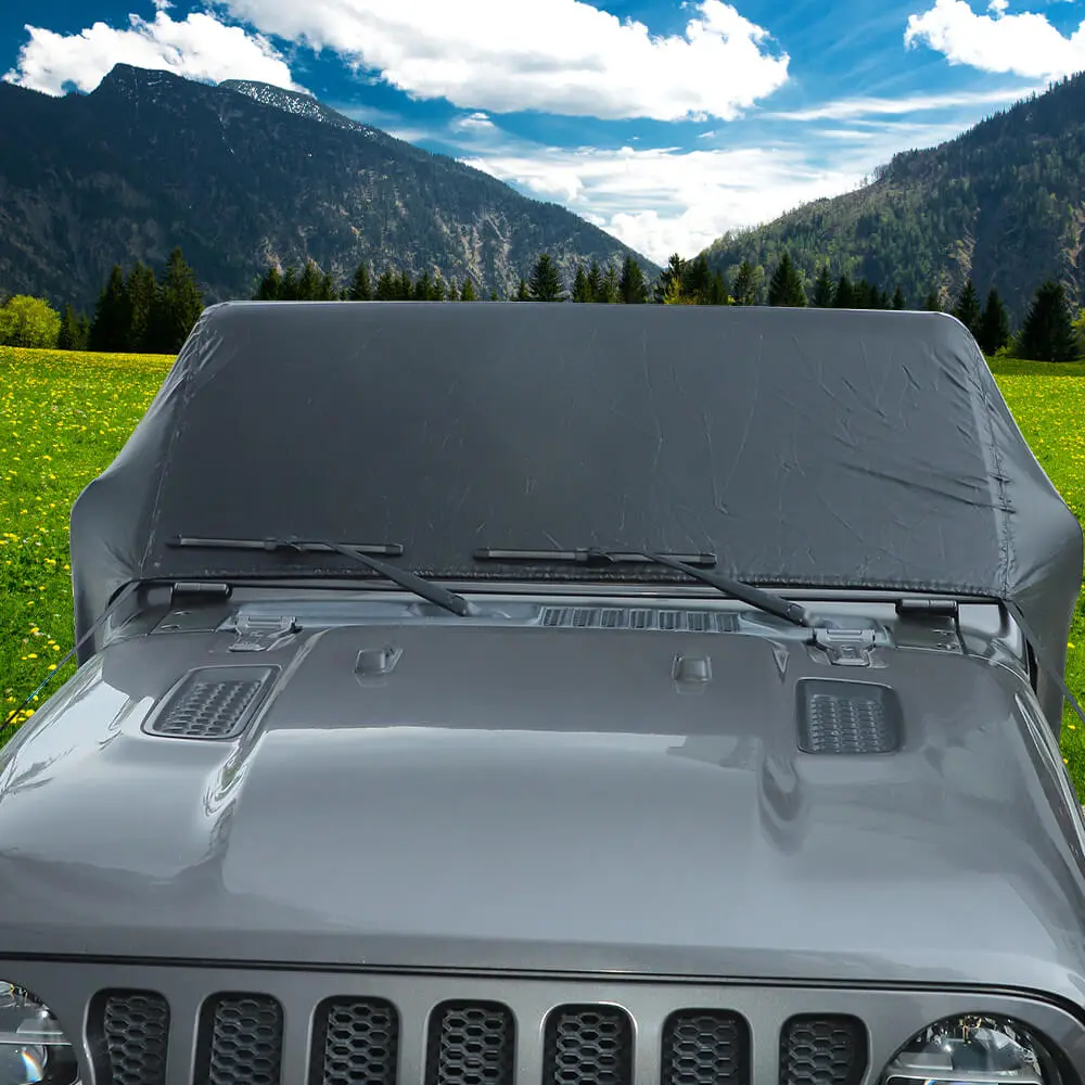 For 2018+ Jeep Wrangler JL JLU 4Door Car Rain Sunshade Half Cover UV Protection - Image 2