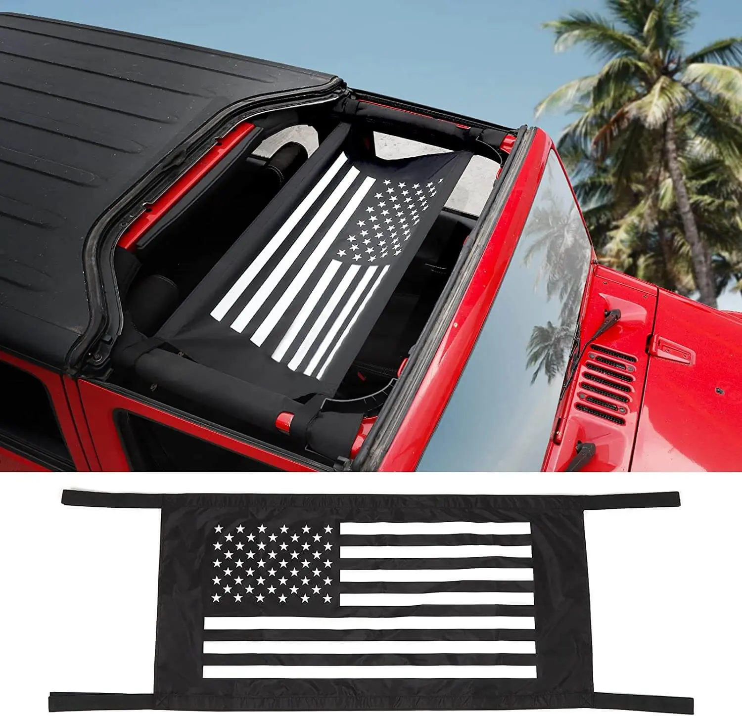 For Jeep Wrangler YJ TJ JK JKU JL JLU JT Car Roof Hammock Cargo Net Sunshade - Image 12