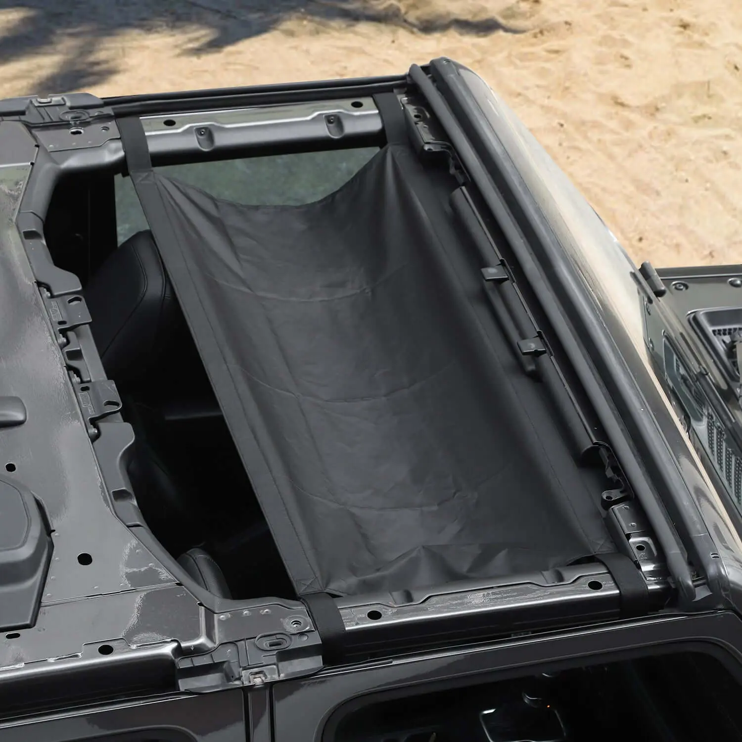 For Jeep Wrangler YJ TJ JK JKU JL JLU JT Car Roof Hammock Cargo Net Sunshade - Image 3