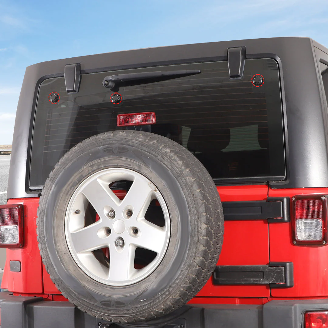 For 2007-2018 Jeep Wrangler JK Car Tailgate Glass Rear Window Cover Trim - Image 12