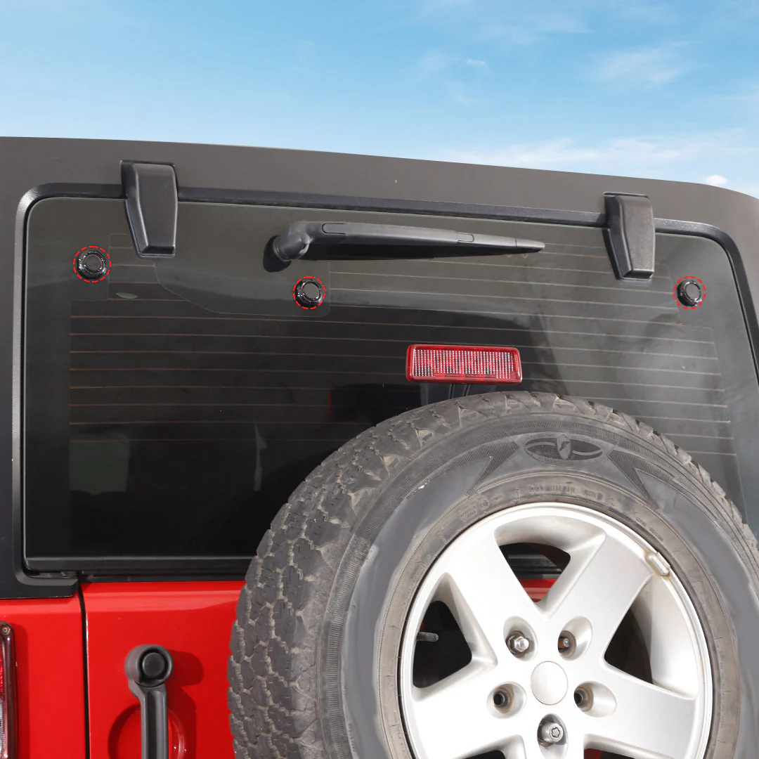 For 2007-2018 Jeep Wrangler JK Car Tailgate Glass Rear Window Cover Trim - Image 3