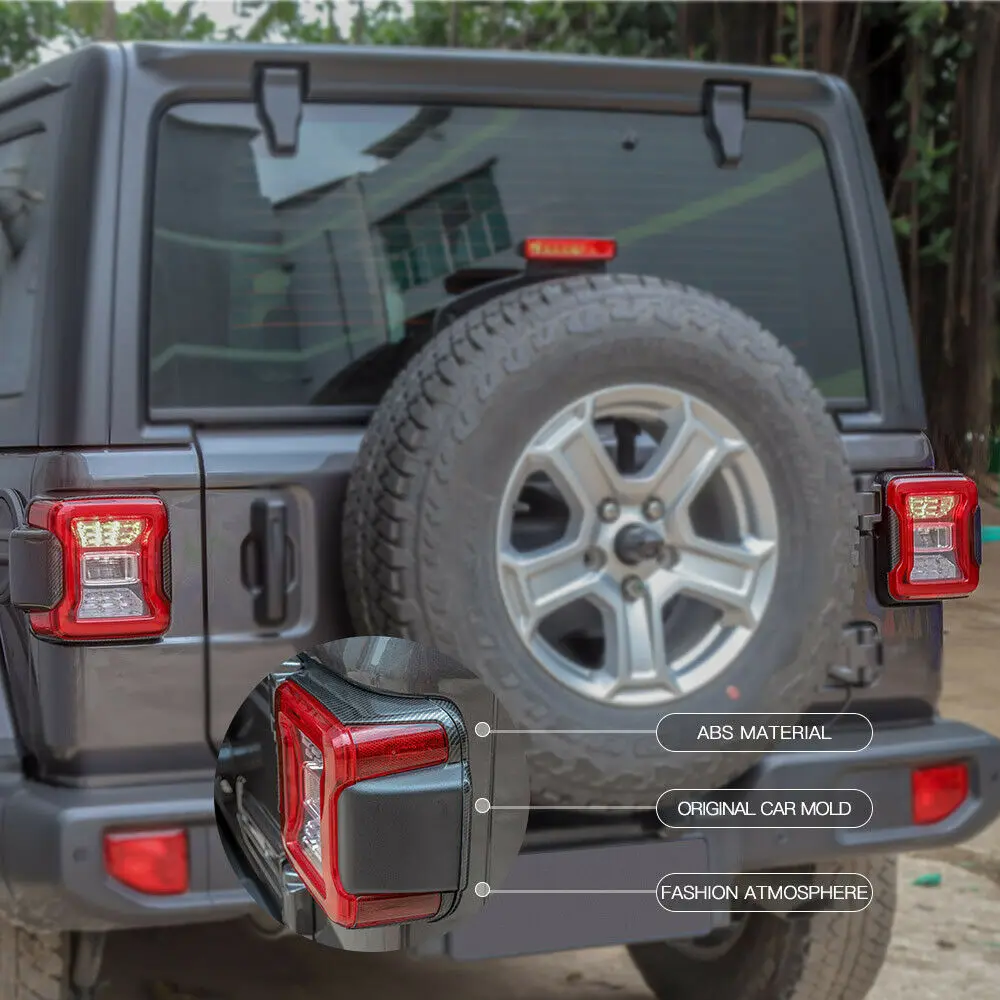 For 2018+ Jeep Wrangler JL JLU Car Rear Tail Light Lamp Cover Trim - Image 3