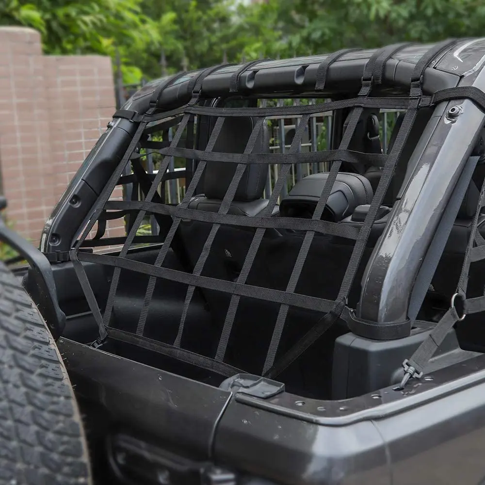 For 2018+ Jeep Wrangler JLU 4-Door Cargo Net, 3 Set Cargo Net Cover - Image 3