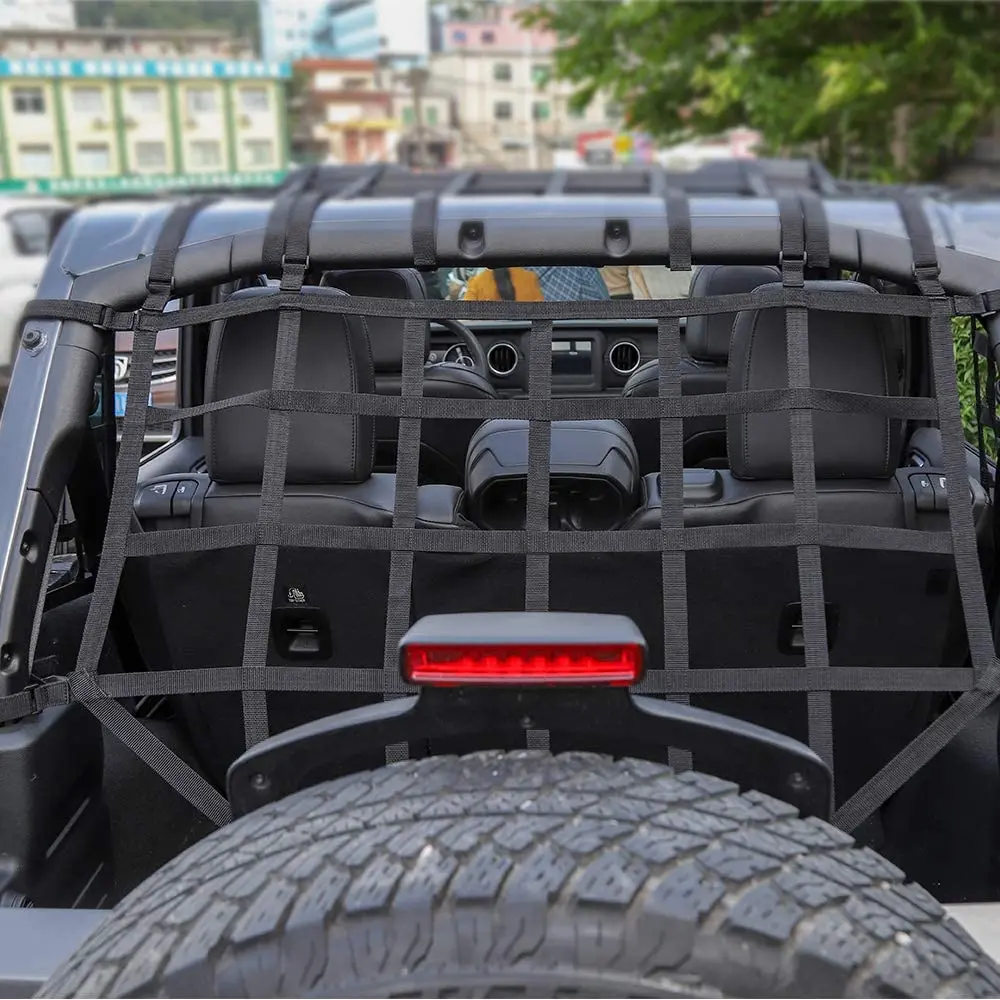 For 2018+ Jeep Wrangler JLU 4-Door Cargo Net, 3 Set Cargo Net Cover - Image 4