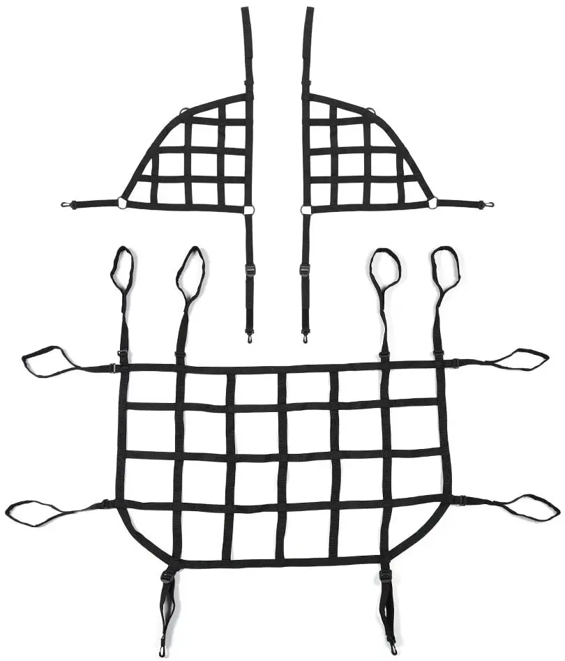 For 2018+ Jeep Wrangler JLU 4-Door Cargo Net, 3 Set Cargo Net Cover - Image 6