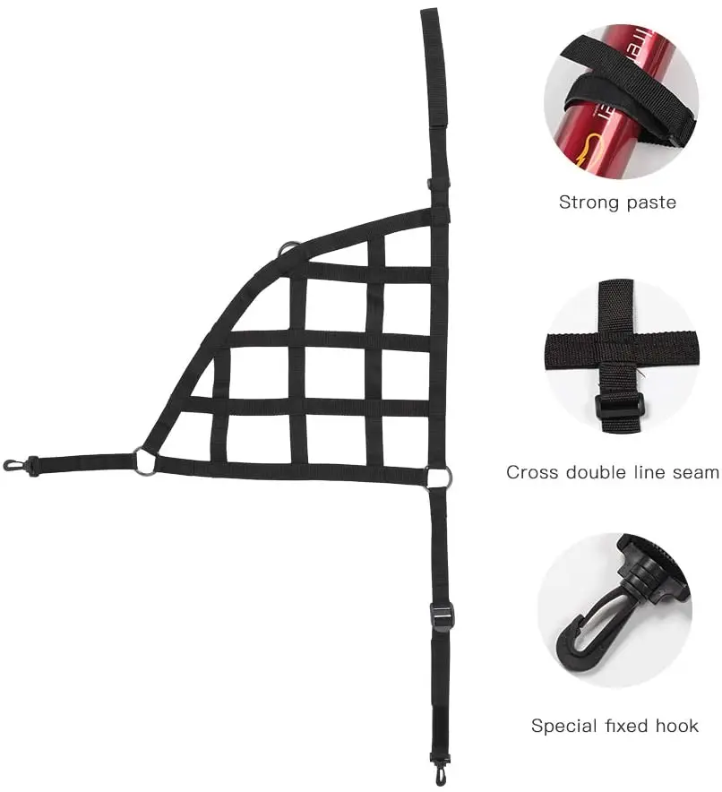 For 2018+ Jeep Wrangler JLU 4-Door Cargo Net, 3 Set Cargo Net Cover - Image 7