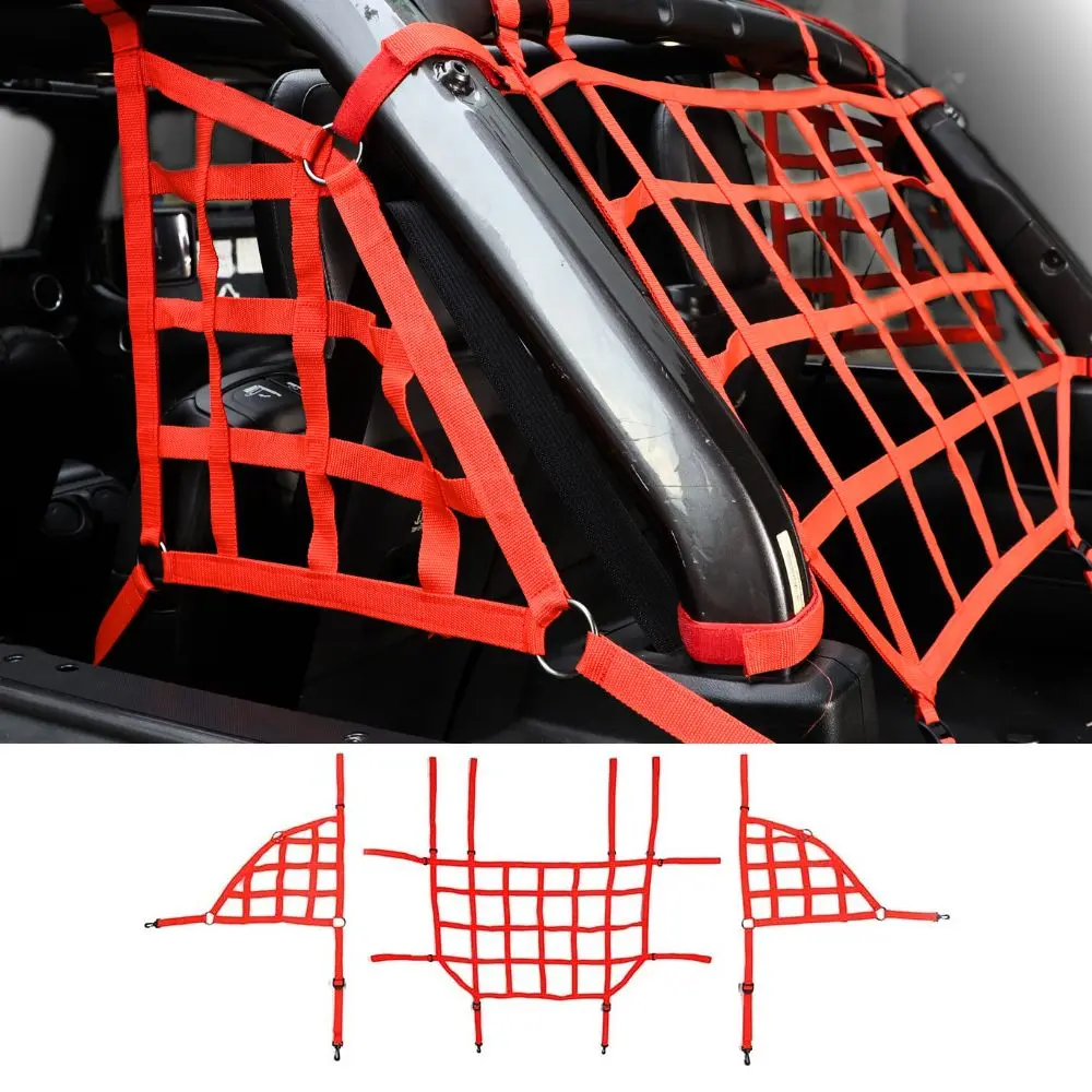 For 2018+ Jeep Wrangler JLU 4-Door Cargo Net, 3 Set Cargo Net Cover - Image 9