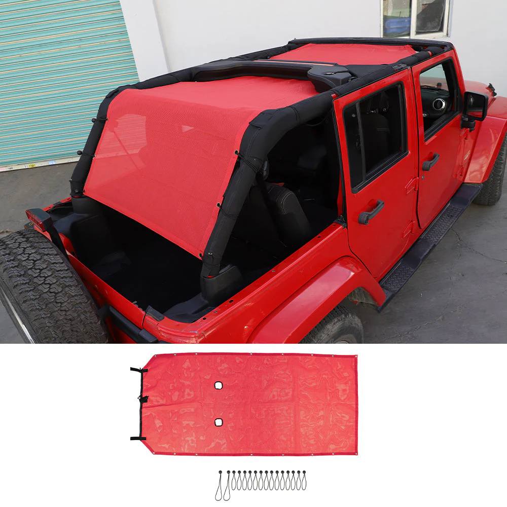 For 2007-2018 Jeep Wrangler JK 4Door Cargo Sun Screen Shade Insulation Net