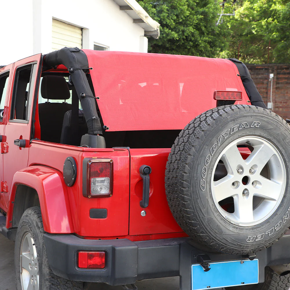 For 2007-2018 Jeep Wrangler JK 4Door Cargo Sun Screen Shade Insulation Net - Image 2