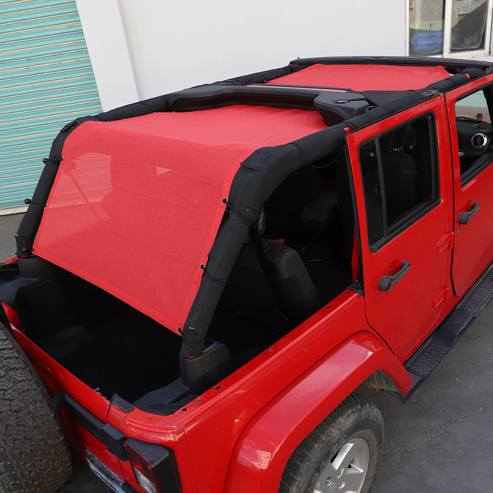 For 2007-2018 Jeep Wrangler JK 4Door Cargo Sun Screen Shade Insulation Net - Image 5